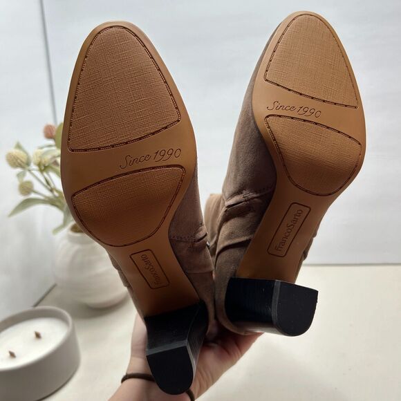 Franco Sarto L-Pia Block Heel Dressy Suede Ankle Boot Taupe Women's 6 M NWOB - Picture 8 of 12